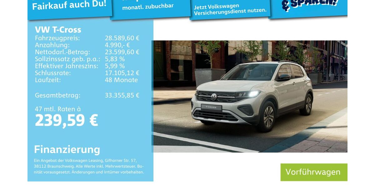 VW T-Cross 9.900 km 26.990 &euro; Mannheim 68309