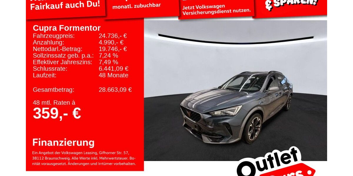 Cupra Formentor 33.390 km 23.699 &euro; Weinheim 69469