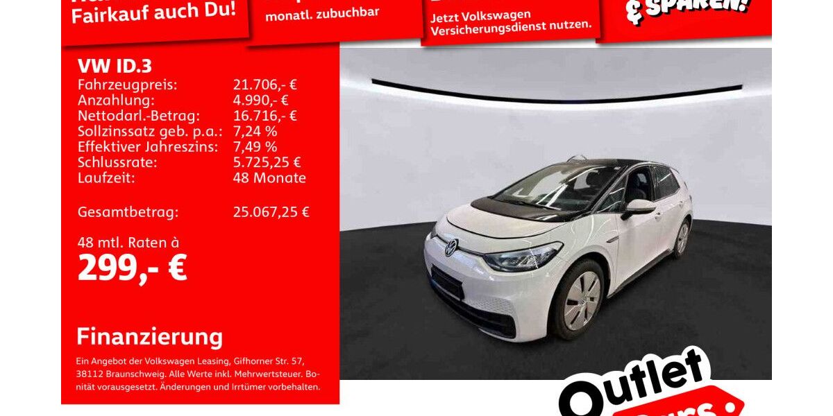VW ID.3 74.033 km 21.489 &euro; Mannheim 68309