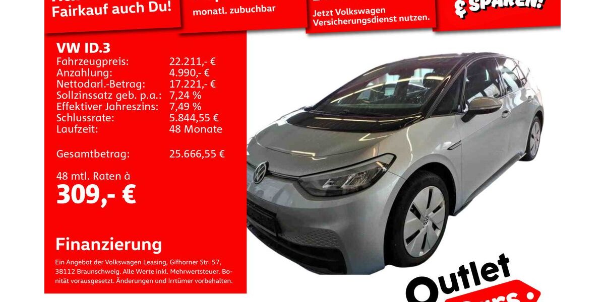 VW ID.3 37.031 km 21.989 &euro; Mannheim 68309