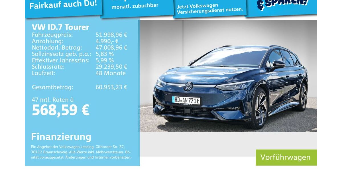 VW ID.7 18.900 km 47.510 &euro; Mannheim 68309