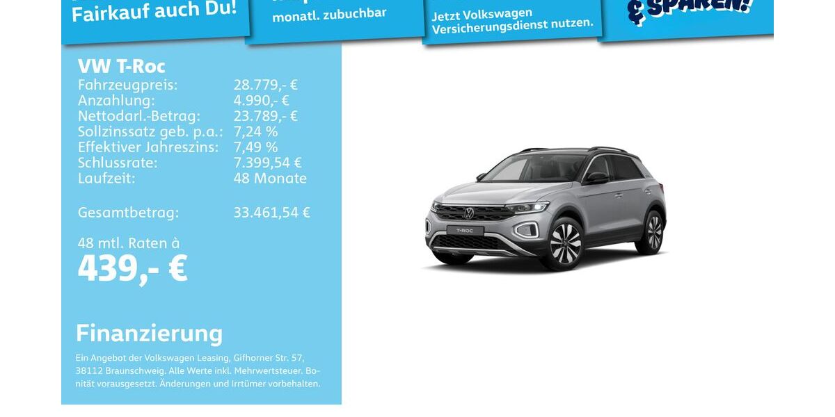 VW T-Roc 23.467 km 28.491 &euro; Mannheim 68309