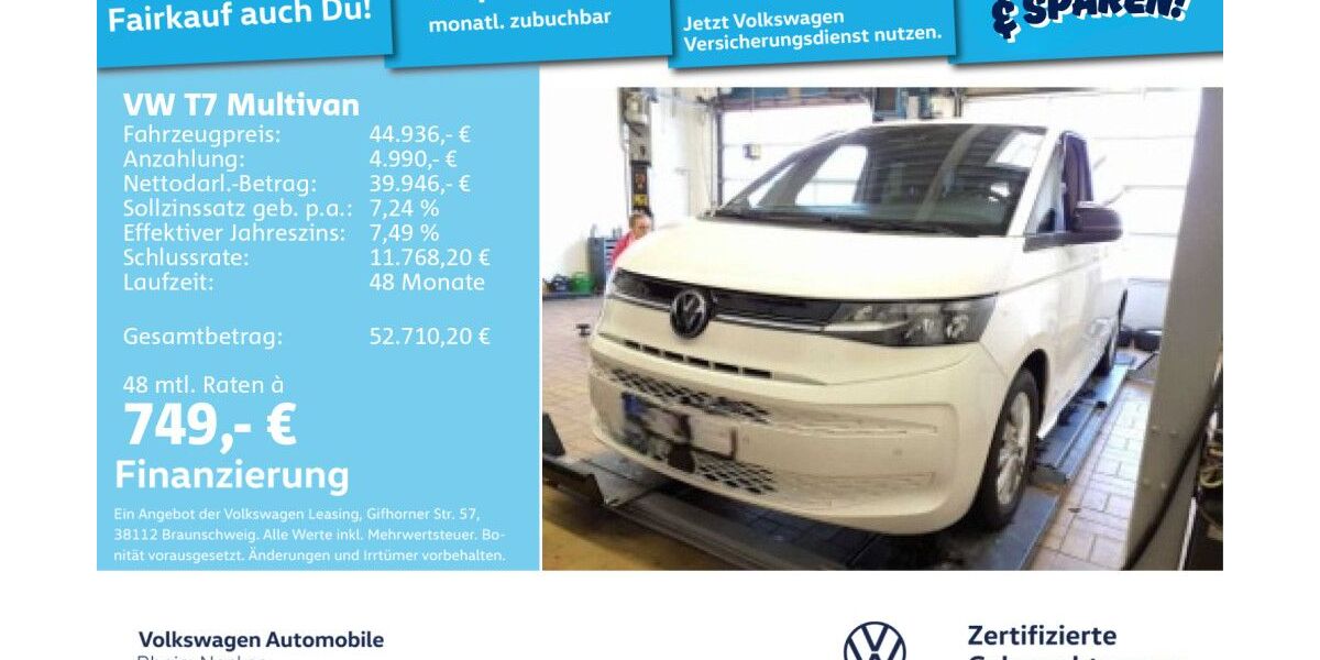 VW T7 Multivan 70.279 km 44.487 &euro; Mannheim 68309