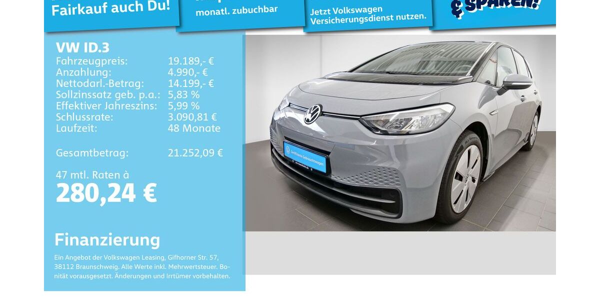 VW ID.3 44.999 km 18.997 &euro; Mannheim 68309