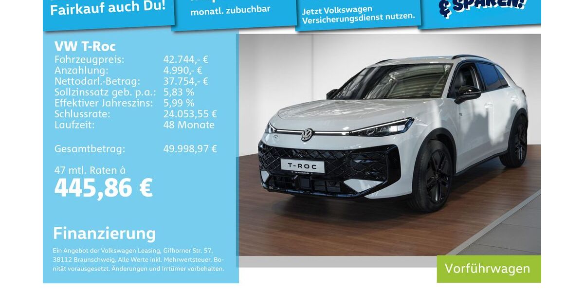 VW T-Roc 9.900 km 35.990 &euro; Mannheim 68309