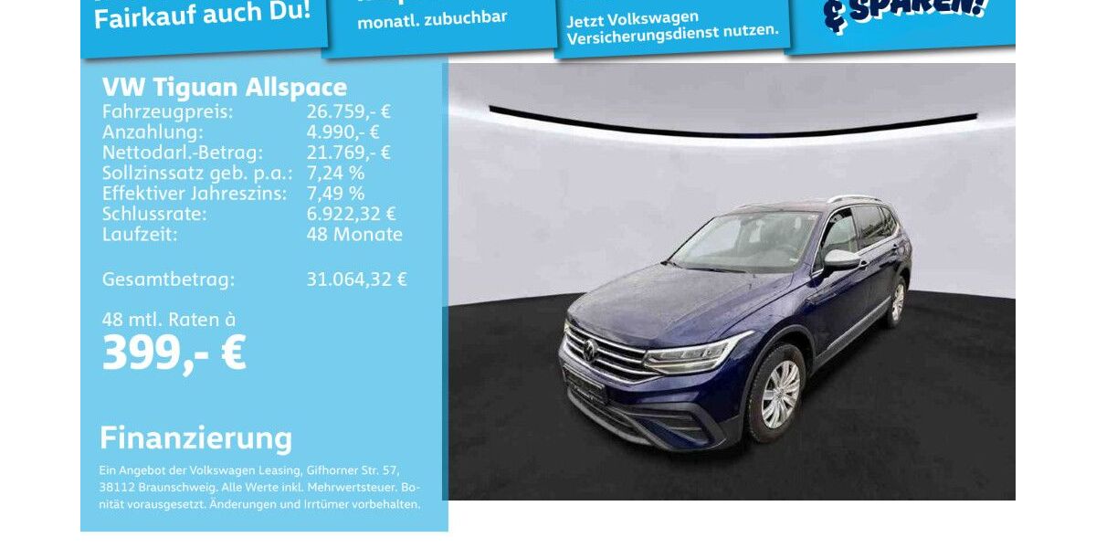 VW Tiguan Allspace 69.959 km 26.491 &euro; Mannheim 68309