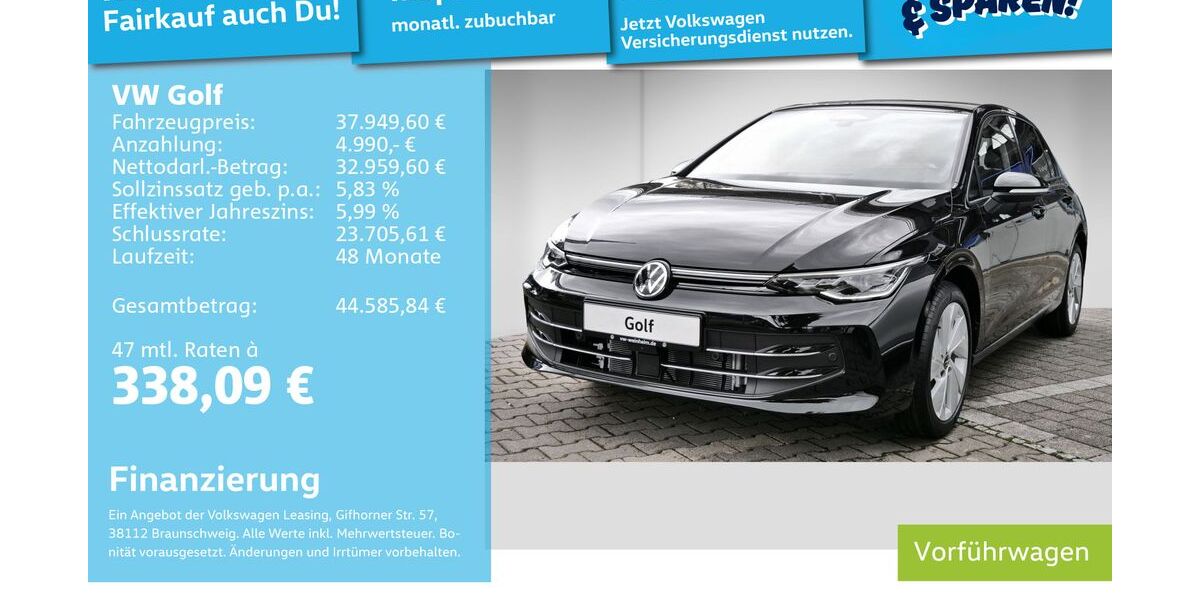 VW Golf 9.900 km 35.490 &euro; Mannheim 68309