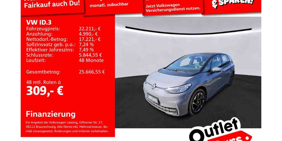 VW ID.3 60.038 km 21.988 &euro; Mannheim 68309