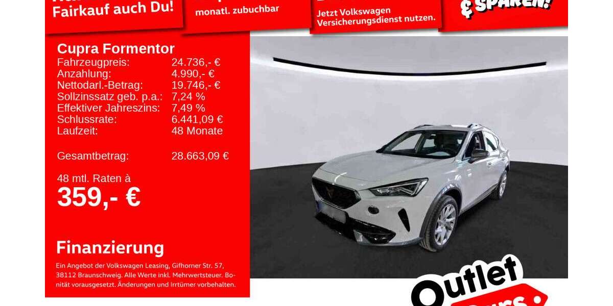 Cupra Formentor 40.348 km 24.488 &euro; Weinheim 69469
